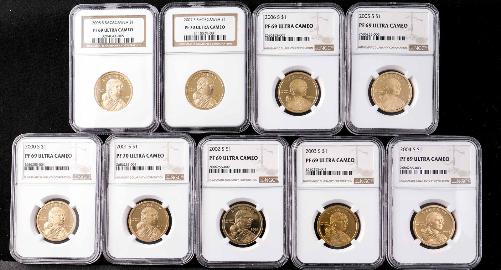 2000-2008 $1 Sacagawea Proof Dollar Set (1 of 4)