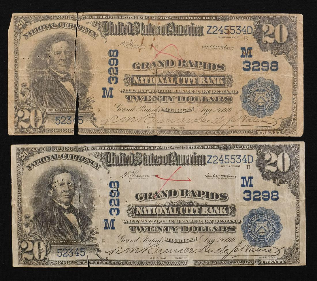 Two US Counterfeit Notes: National Bank notes (1 of 4)