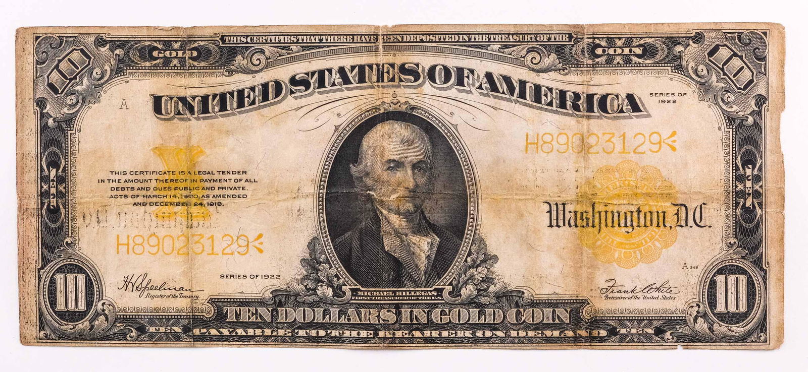 $10 Gold Certificate Series of 1922 (1 of 3)