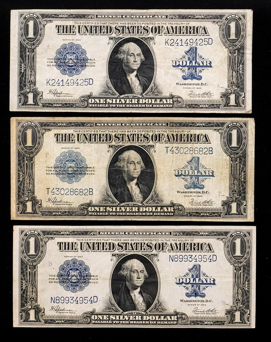 Three $1 Large Format Silver Certificates (1 of 4)