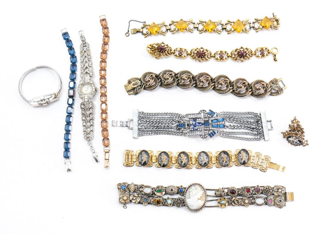 Vintage Fashion Bracelets, Rhinestones (1 of 4)