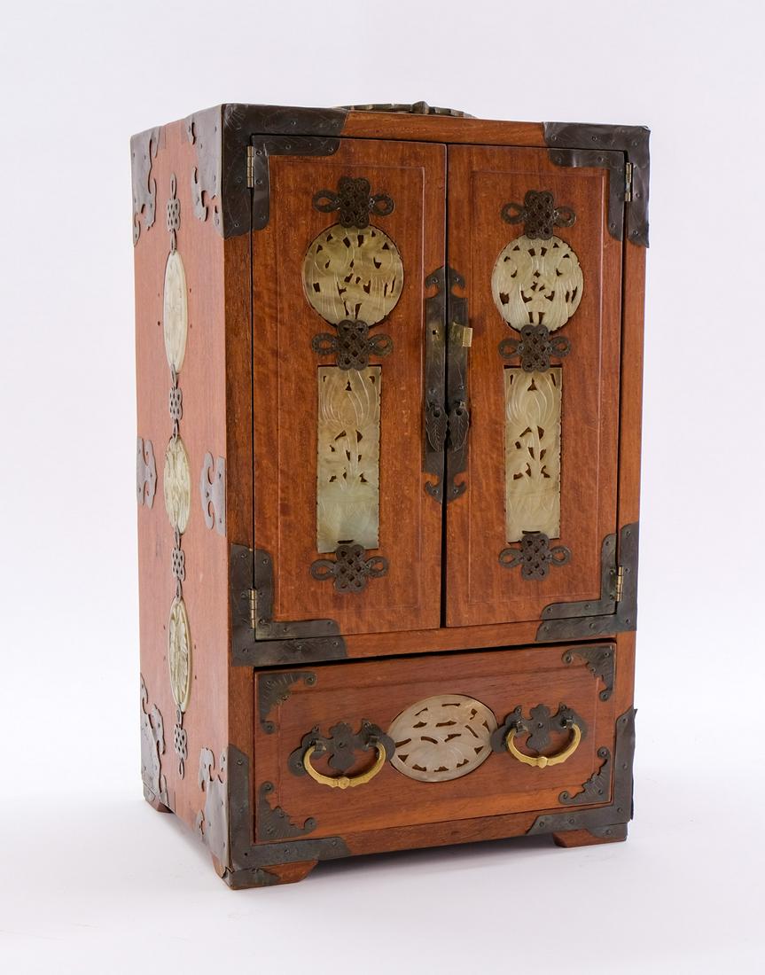 Chinese Jade & Rosewood Jewelry Box (1 of 8)