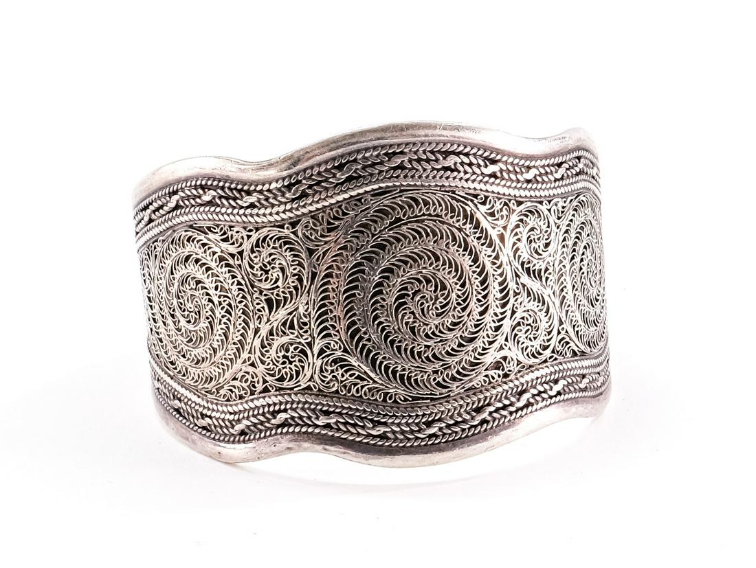 Sterling Silver Filigree Cuff Bracelet (1 of 4)