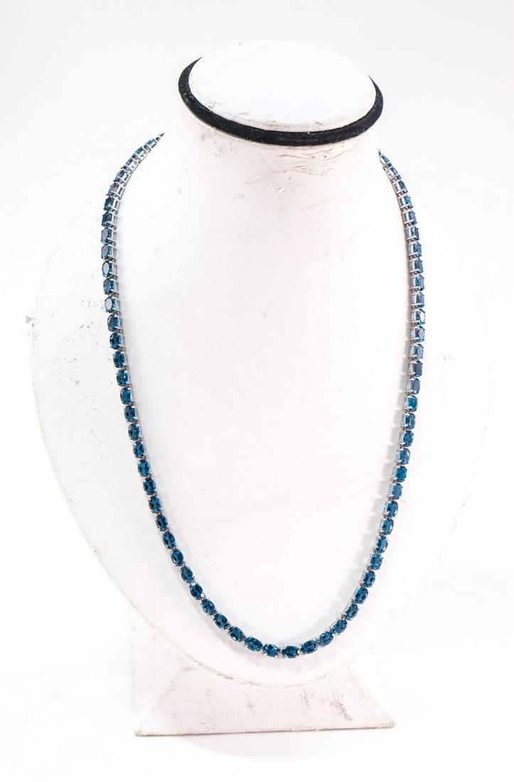 Sterling Silver London Blue Topaz Necklace (1 of 5)