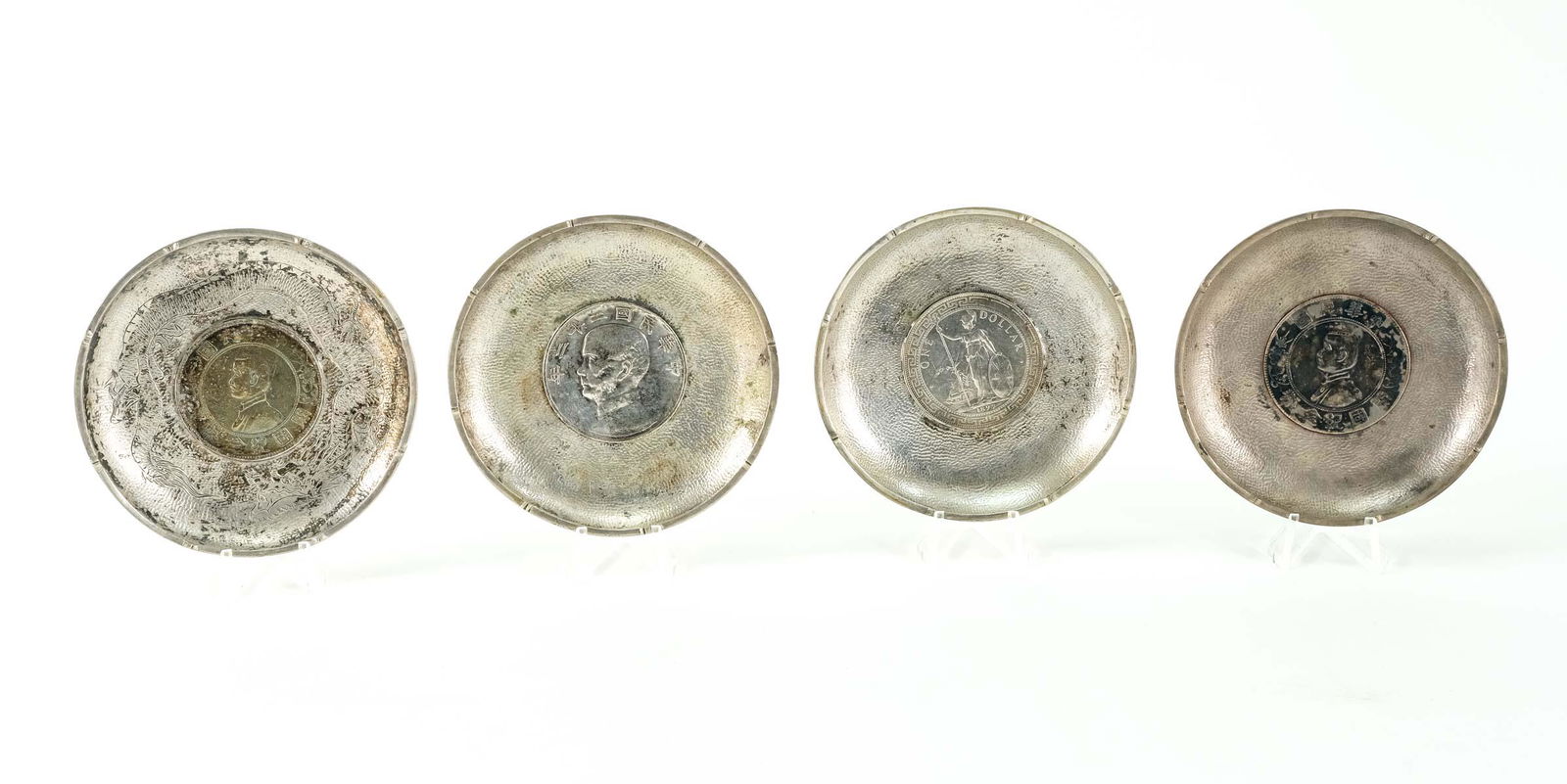 Four Chinese Silver Dollar Coin Trays (1 of 5)