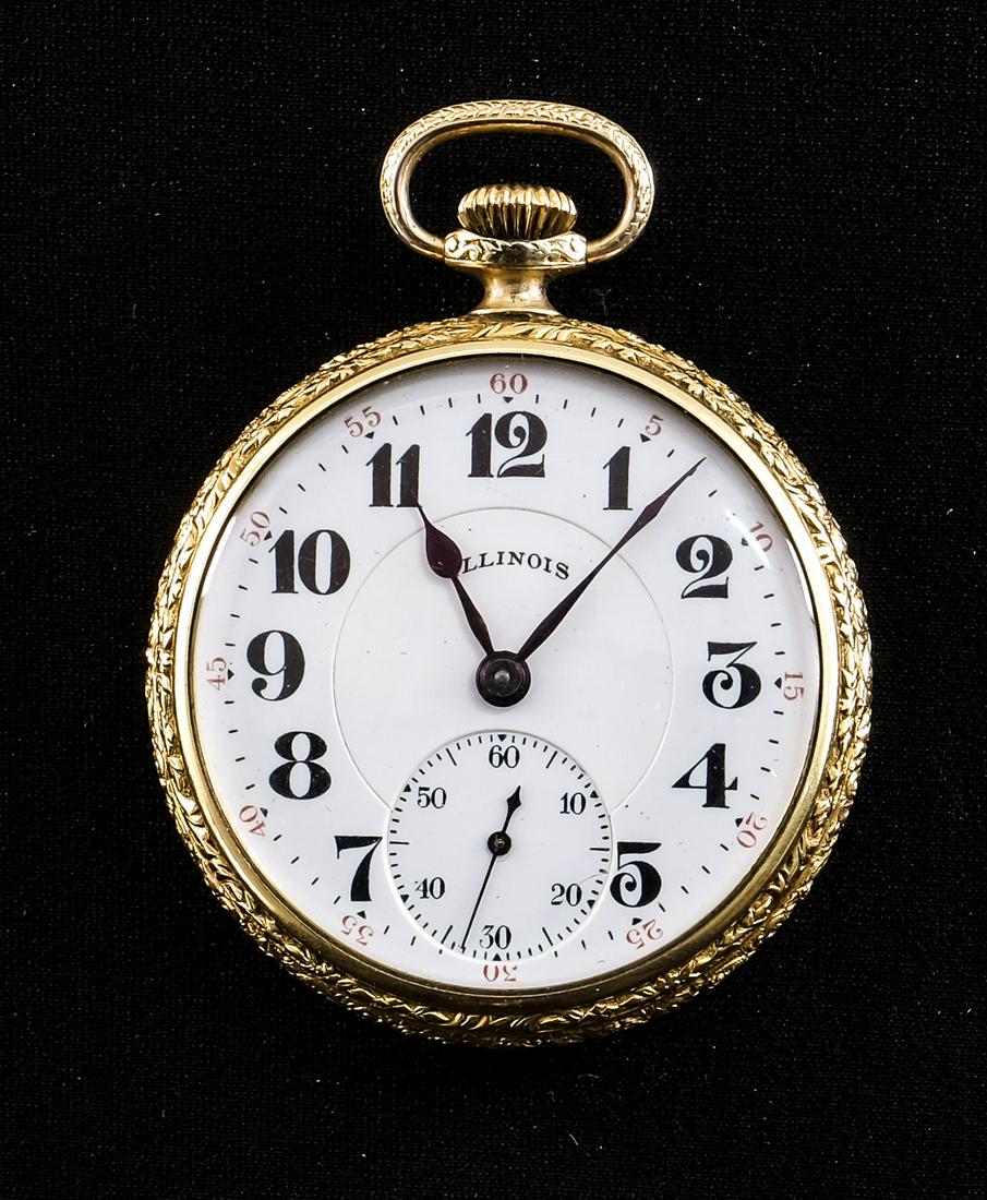 Men's Illinois Open Face Pocket Watch (1 of 6)
