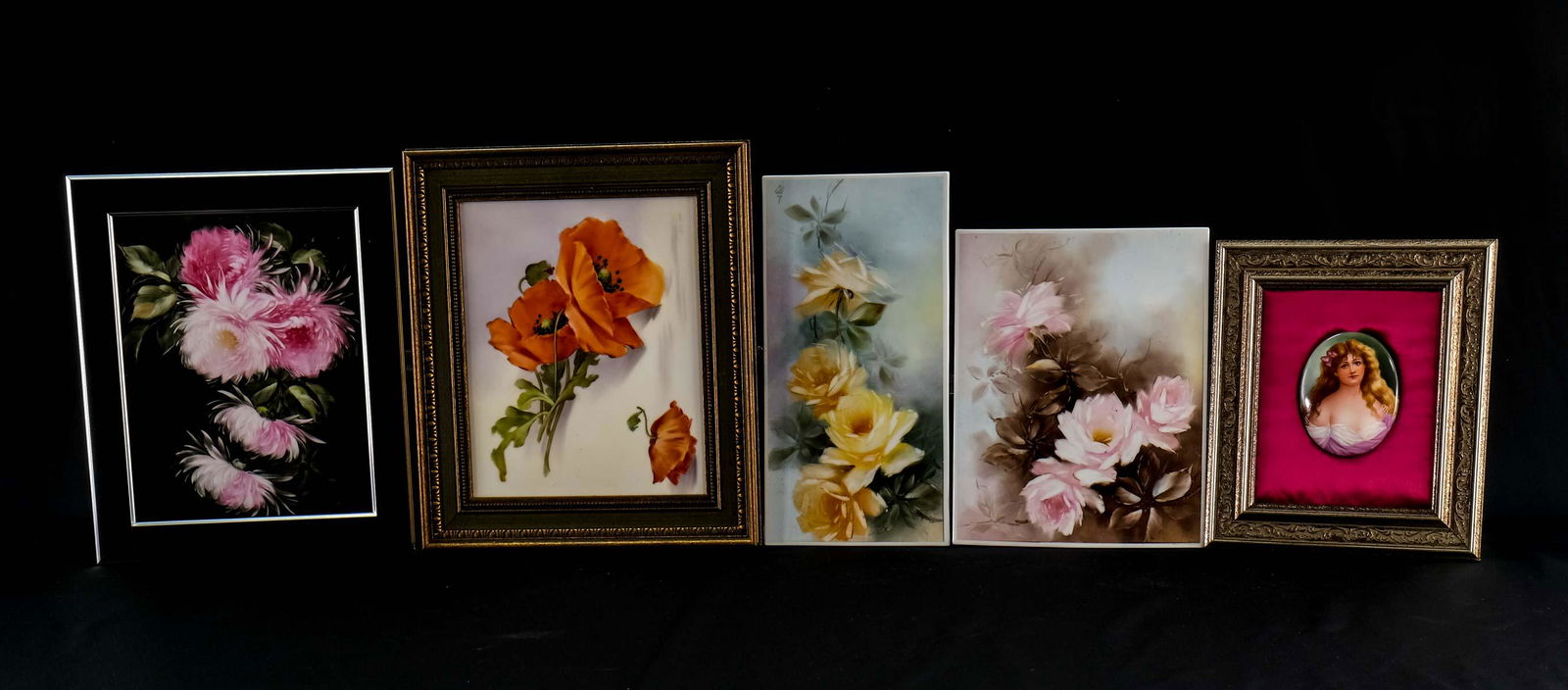 Five Hand Painted Porcelain Plaques (1 of 8)