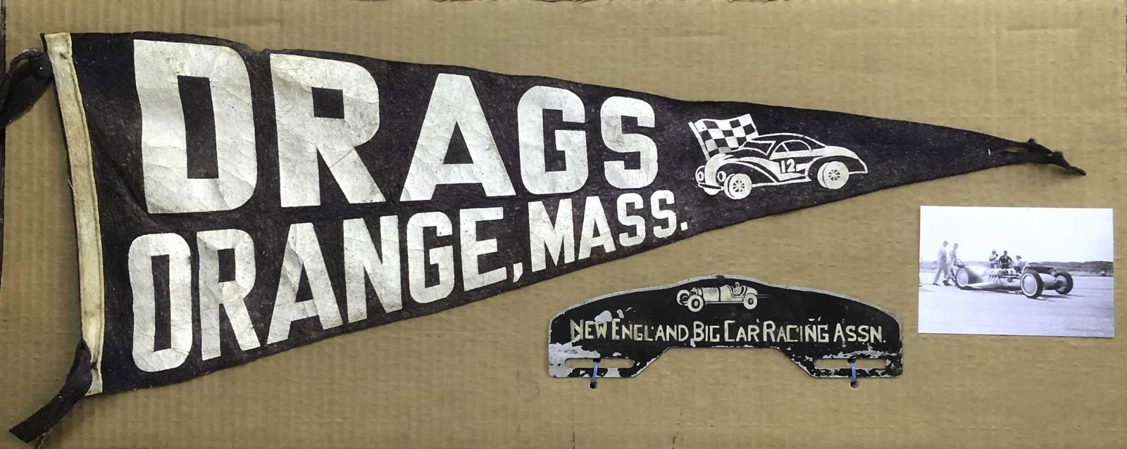Orange MA drag race felt pennant (1 of 1)