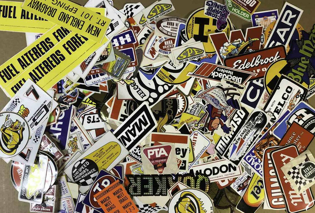 Patches and stickers: UPDATE: Patches are reproductions. Patches and stickers - embroidered patches from New England Dragway, incl 100, 125, 150, 165, 175 MPH, Winston Cup, New England and hundreds of racing related adhesi