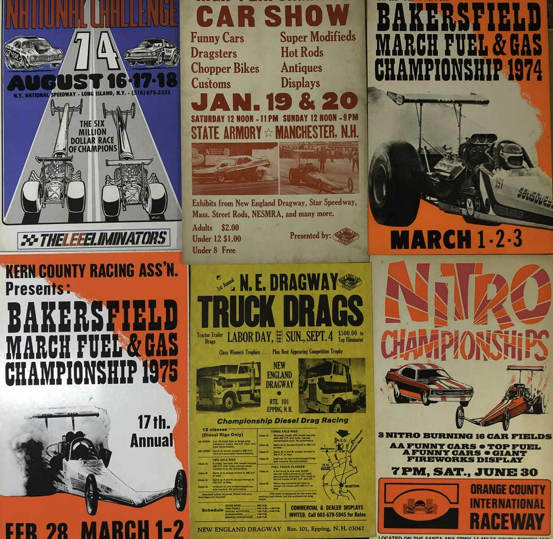 Twelve drag racing related posters (1 of 2)