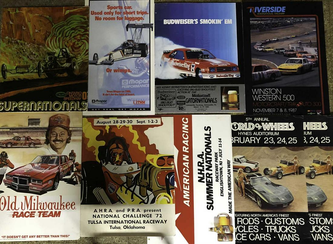 Nine original racing related posters (1 of 2)