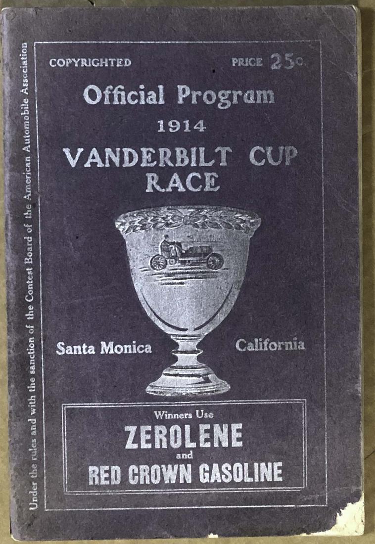 1914 Santa Monica Vanderbilt Cup Race program (1 of 4)