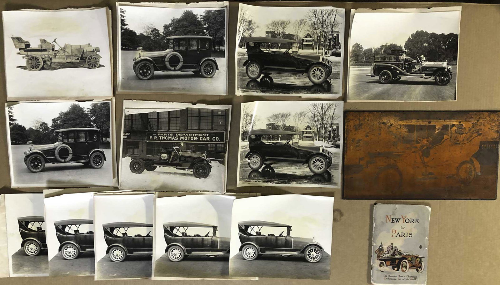 Thomas Flyer items - photos, printing plate, bookl (1 of 3)