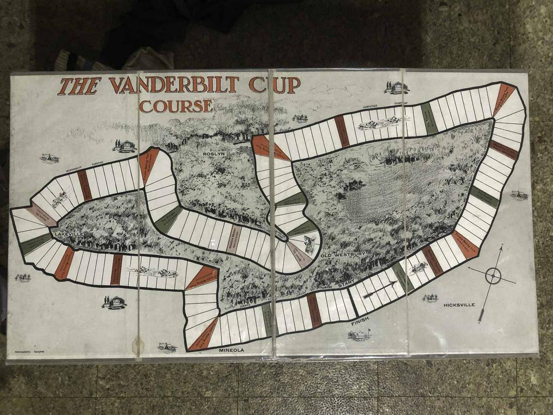 Ca 1906 Vanderbilt Cup Race game board, (1 of 2)