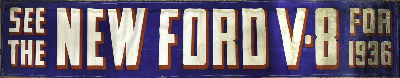 1936 Ford V 8 canvas showroon banner (1 of 3)