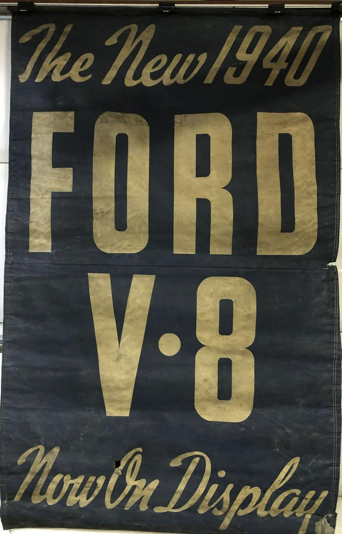 1940 Ford showroom banner, double sided (1 of 2)