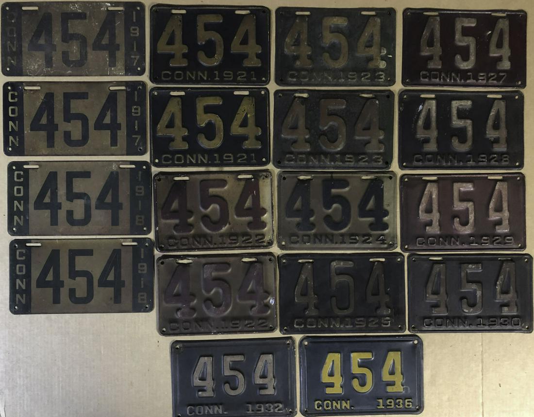 Run of CT number 454 three digit license plates (1 of 1)