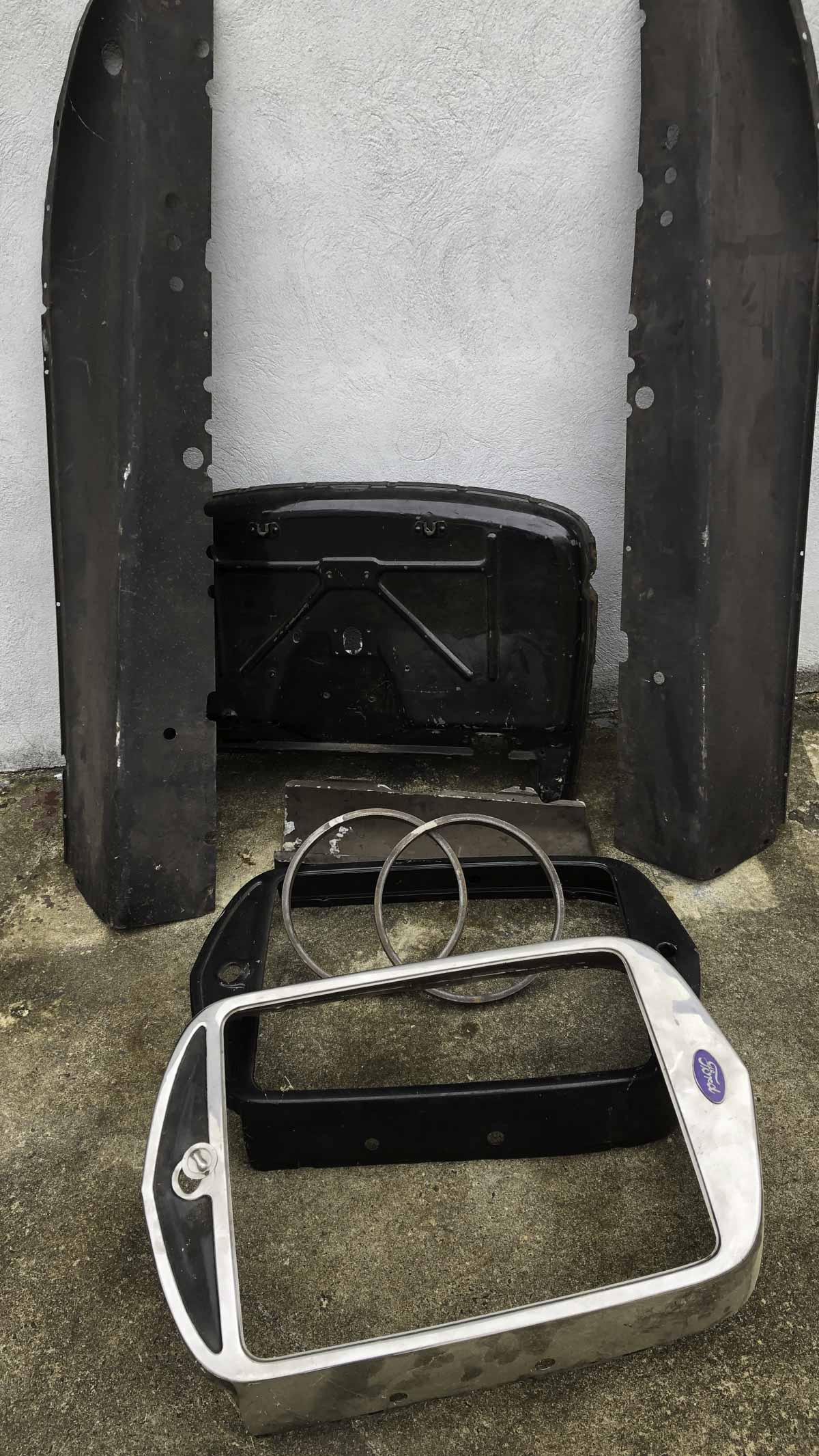 Model A sheet metal, side aprons, grill shells: Model A sheet metal, side aprons, grill shells, K R Wilson items, magnetos, other heavy parts ( heavy - arrange local pick up )