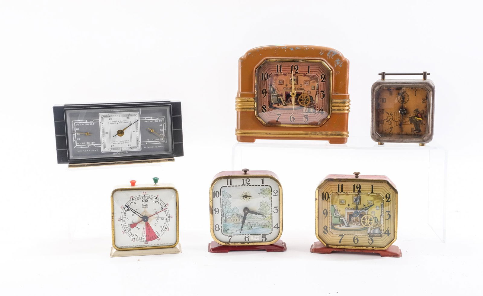 Six Vintage Clocks and Barometer (1 of 4)