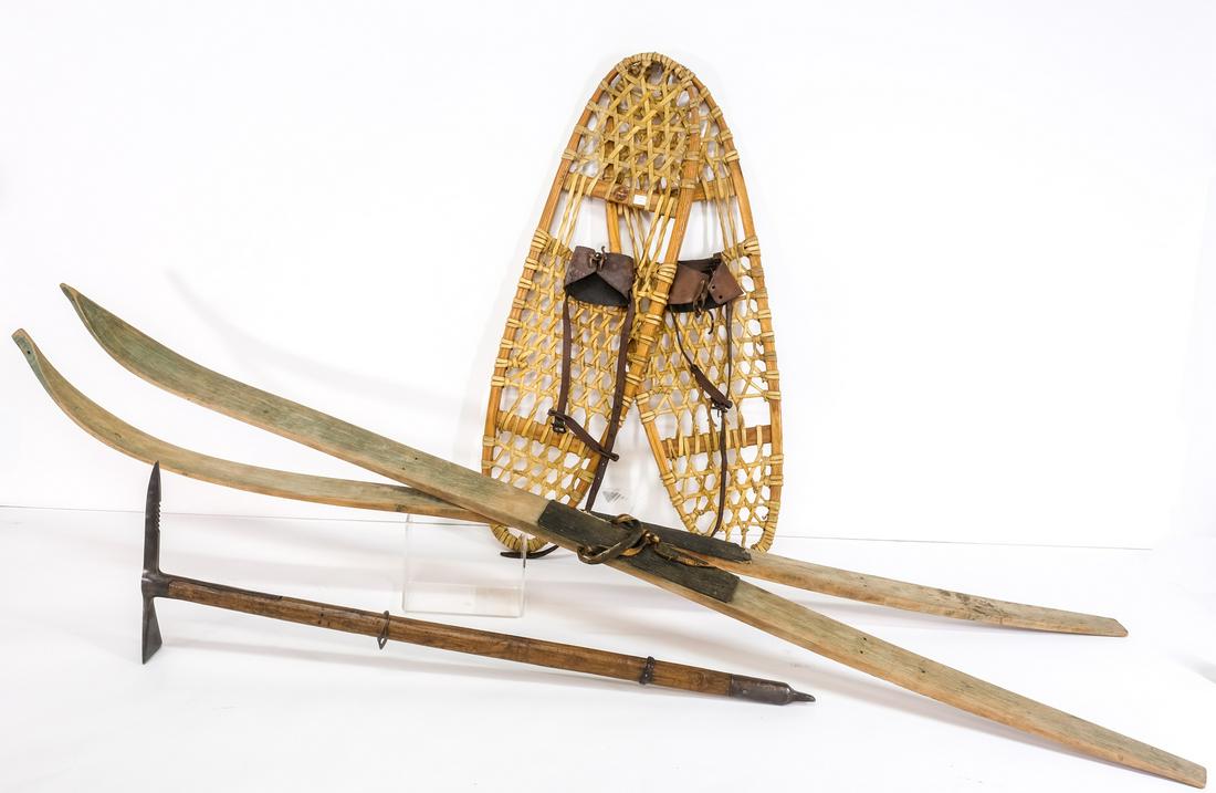 Antique Ice Axe, Snow Shoes, and Skis (1 of 8)