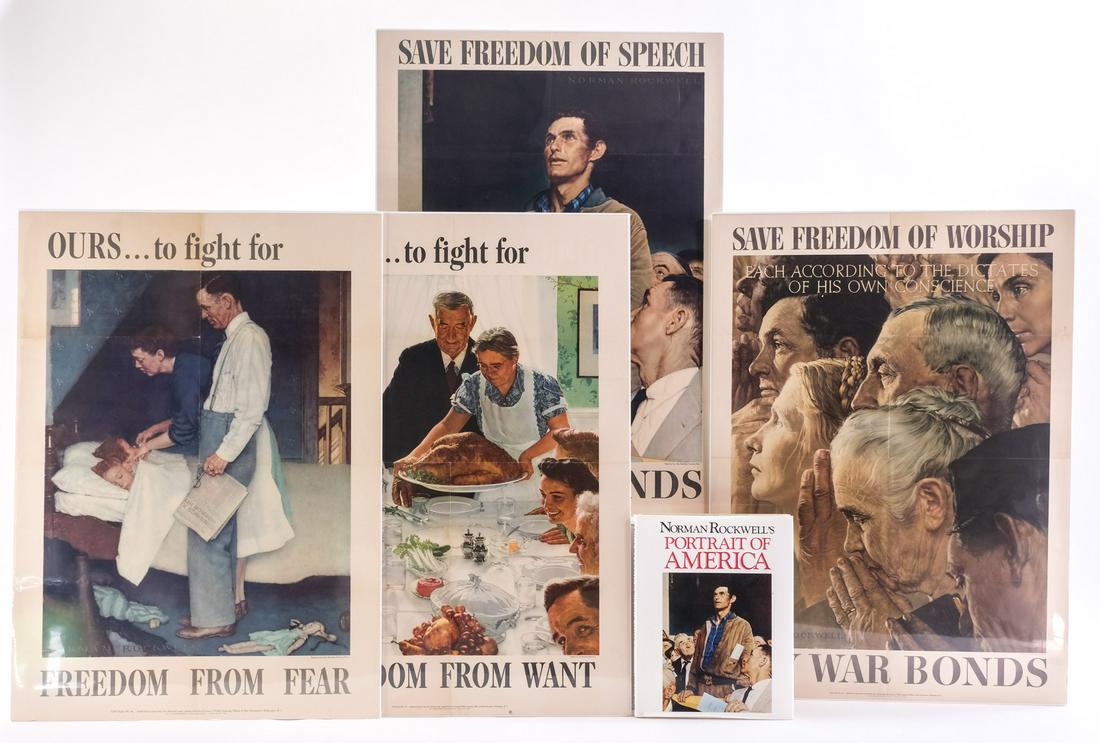 4 Norman Rockwell Posters and Book (1 of 4)