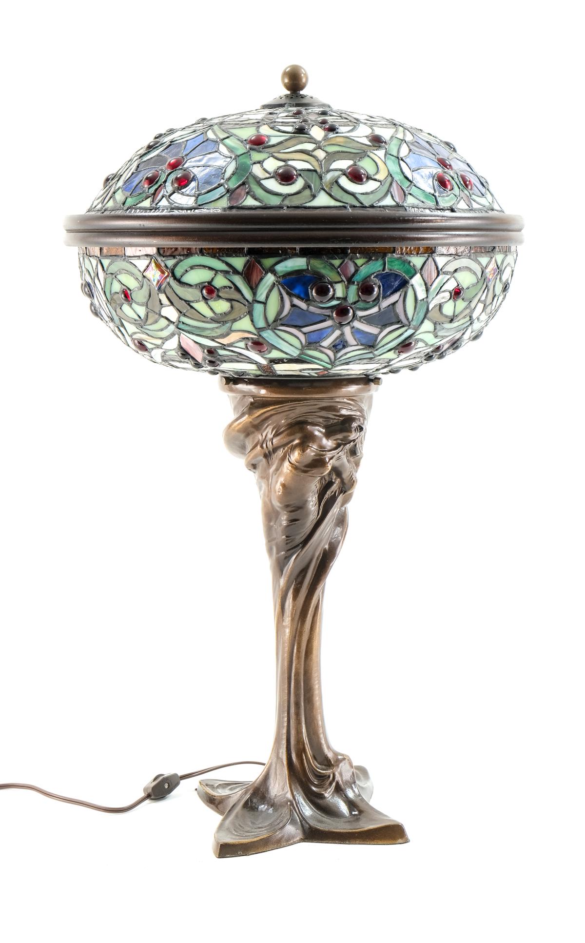 Tiffany-Style Leaded Table Glass Lamp (1 of 6)