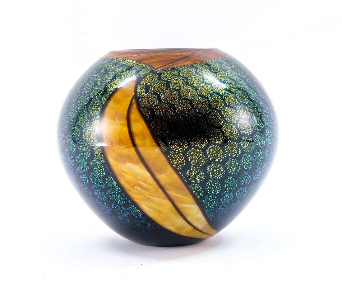 Tim Lazer - Contemporary Iridescent Art Glass Bowl (1 of 6)