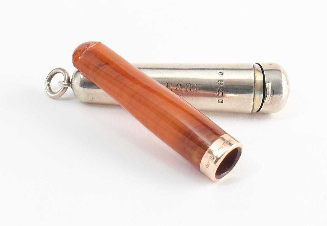 English Silver & Gold Cigar Holder (1 of 4)