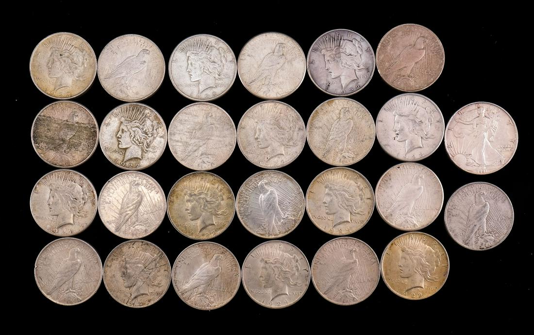 25 United States Silver Peace Dollars (1 of 6)