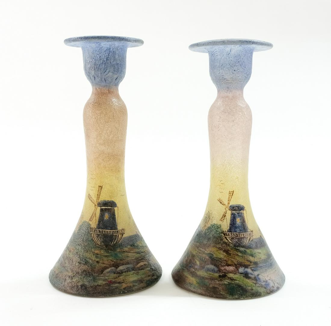 Pair of Handel Teroma Glass Candlesticks (1 of 6)