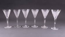 Set of 6 Baccarat Crystal Elbeuf Glasses