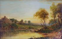 William Hart, Oil on Board Landscape Painting