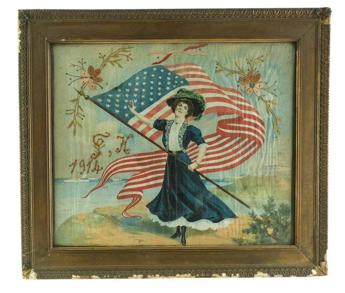 WWI Era Patriotic Fabric Print & Needlework (1 of 6)