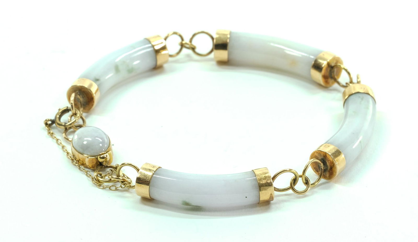 White Jade & 14K Yellow Gold Bracelet (1 of 4)