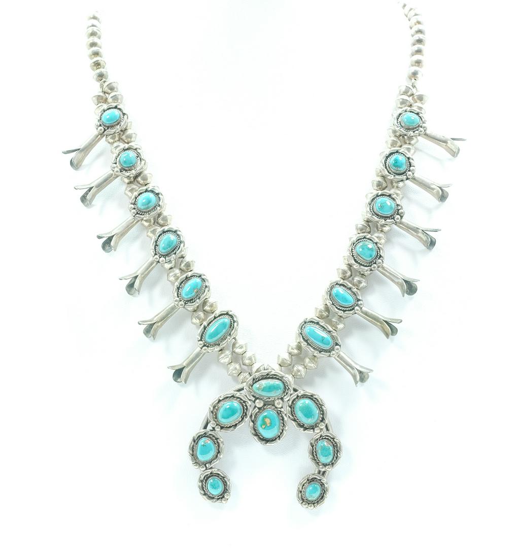 Southwest Silver Squash Blossom Necklace (1 of 5)