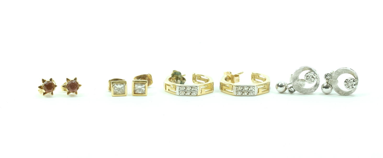 Four Pairs of Gold Earrings - 14K, 18K (1 of 3)