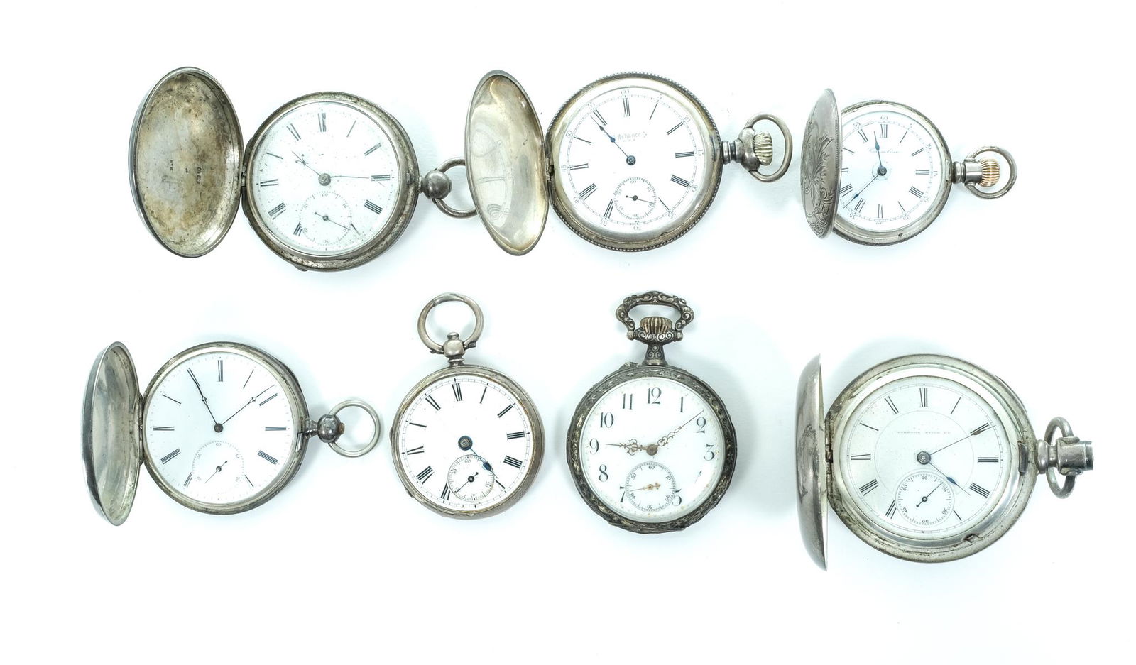 7 Silver Case Pocket Watches (1 of 8)