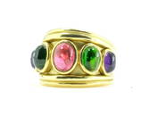 Men's 18K Yellow Gold & 5 Gemstone Ring