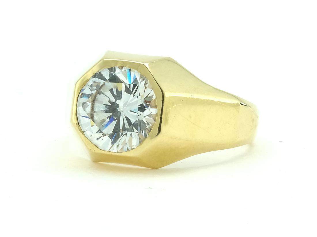 Men's 14K Yellow Gold Faux Diamond Ring (1 of 5)