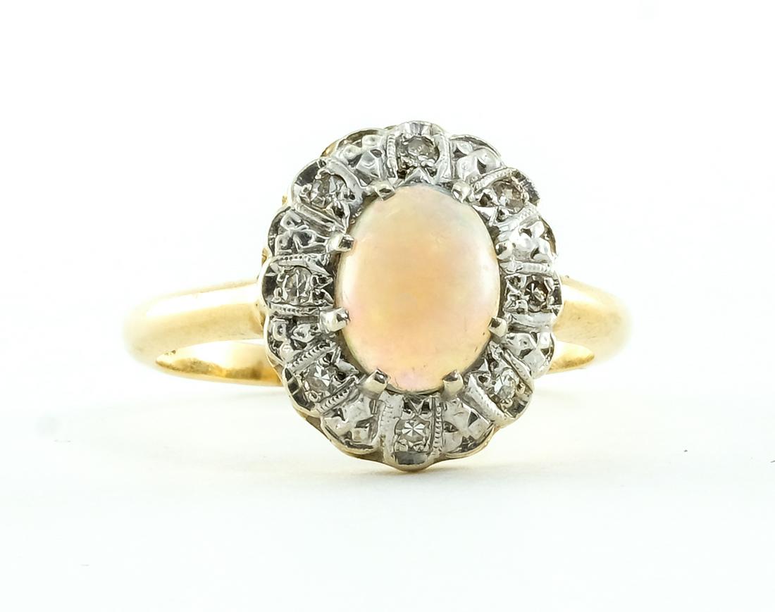 14K and White Opal and Diamond Ring (1 of 5)