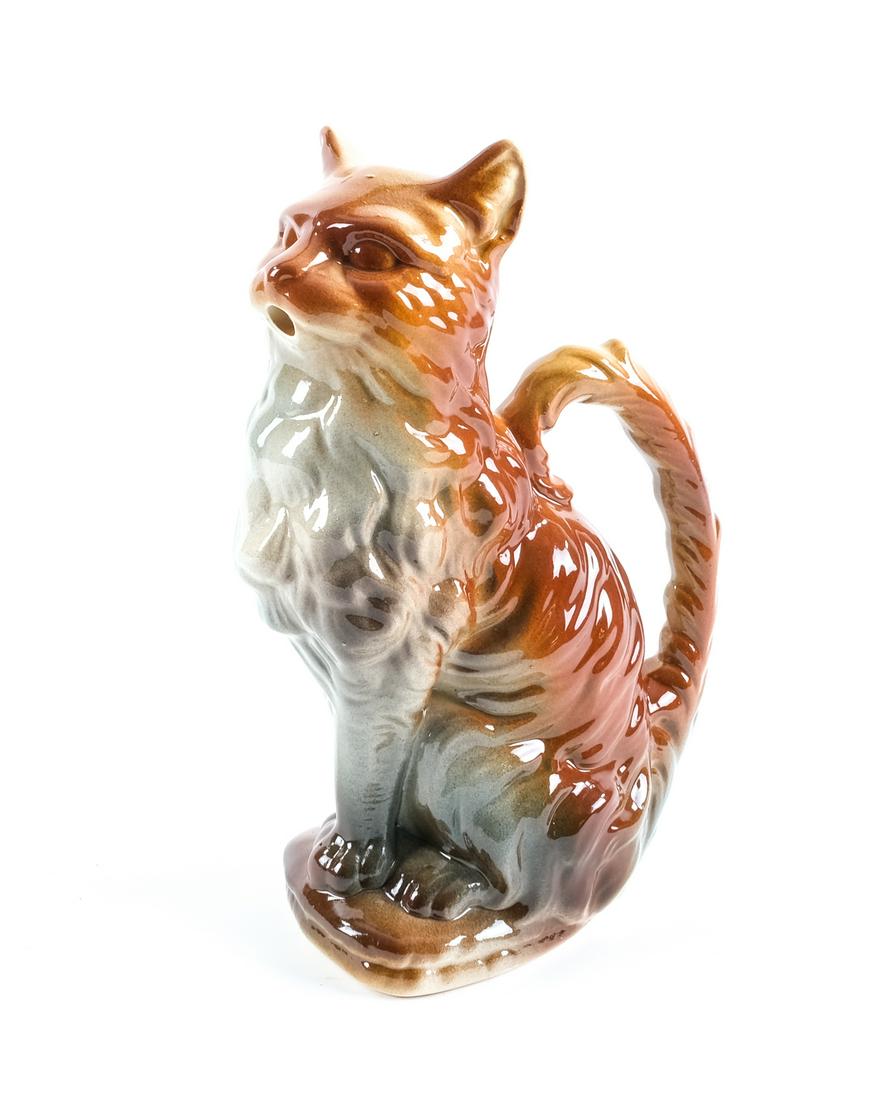 St. Clement French Majolica Cat Pitcher (1 of 4)