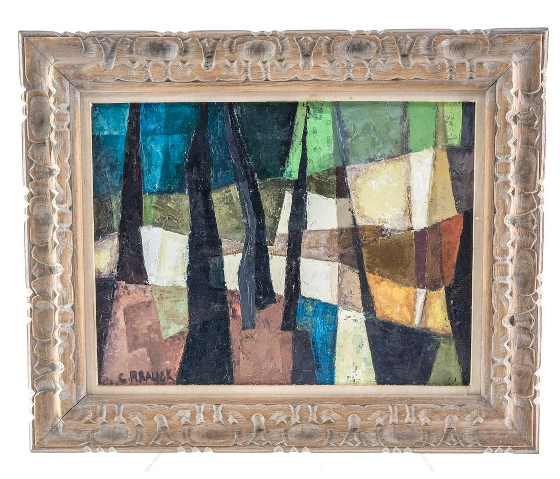 Midcentury Abstract Oil Painting of Forest (1 of 6)