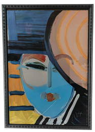 Peter Max, "Deco Lady" Serigraph