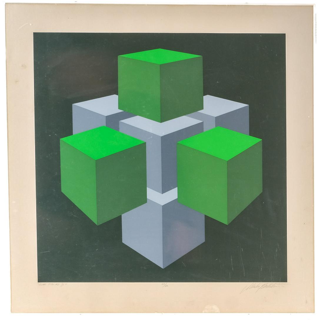 Marko Spalatin, "Cube Figure III" (1970) Serigraph (1 of 6)