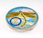 Tiffany Studios Glass Mosaic Tile Dragonfly Trivet