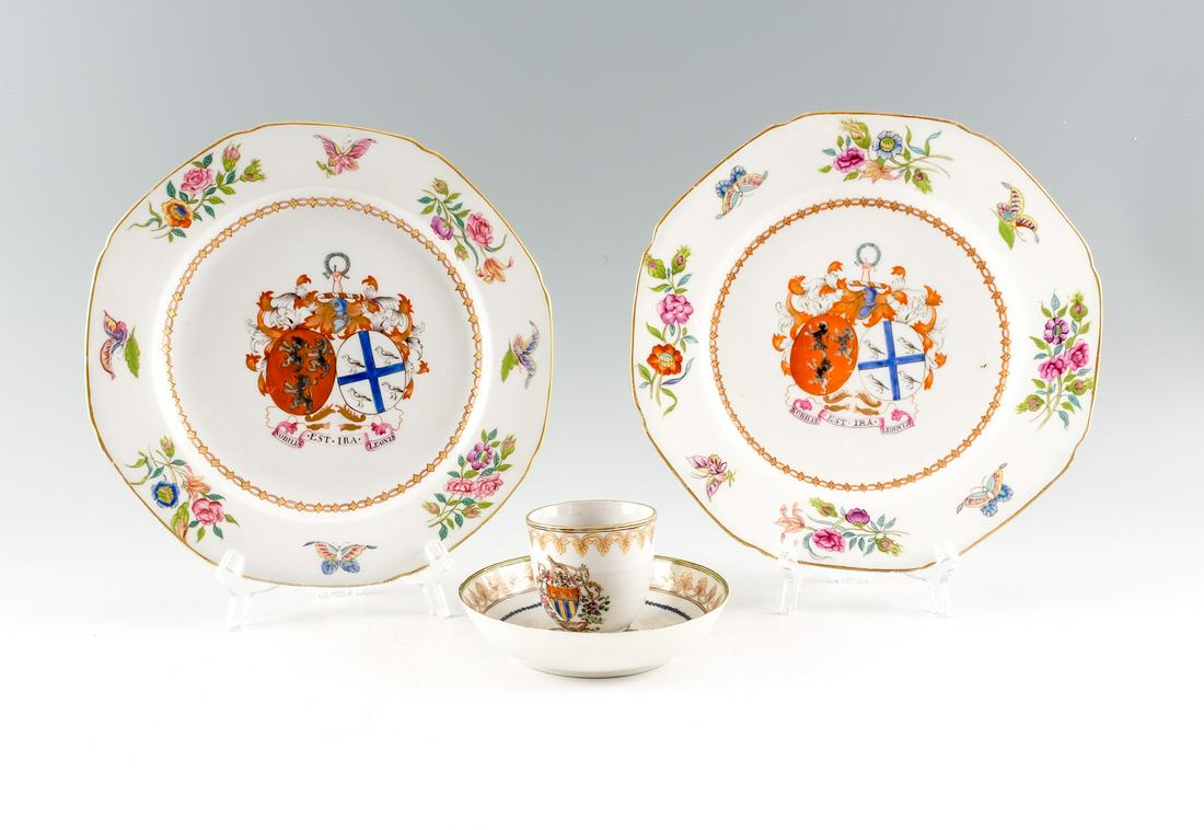 3 Pieces of Chinese Armorial Export Porcelain (1 of 8)
