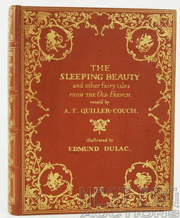 The Sleeping Beauty and Other Fairy Tales: Retold by A.T. Quiller-Couch. Illus. by Edmund Dulac. Hodder & Stoughton: London. No date, but c. 1910. brown pebbled cloth with gilt lettering and decoration on front board and spine. 9" x 11 1/4".