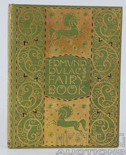 Edmund Dulac's Fairy Book: Fairy Tales of the Allied Nations. Illus. by Edmund Dulac. Hodder & Stoughton: London, New York, Toronto. No date, but c. 1916. Green cloth with gilt lettering and decoration on front board and