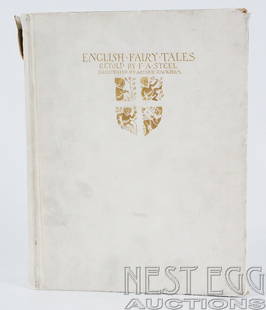 English Fairy Tales. Steel & Rackham: Retold by Flora Annie Steel. Illus. by Arthur Rackham. The Macmillan Co.: New York. 1918. Large Paper Edition Limited to 250 Copies of which this is Number 11. Full white vellum / calfskin with gilt