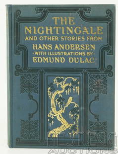 The Nightingale and Other Stories...Illus. Dulac: The Nightingale and Other Stories From Hans Andersen with illustrations by Edmund Dulac. Hodder and Stoughton: New York and London. No date, but c. 1918-1920. Blue cloth with gilt lettering and gilt